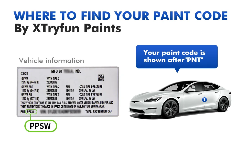 Tesla Auto Color Chart Tesla Touch Up Paint Kit – Easy OEM Color Match in 3 Steps