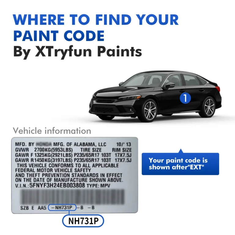 honda paint pen color code details