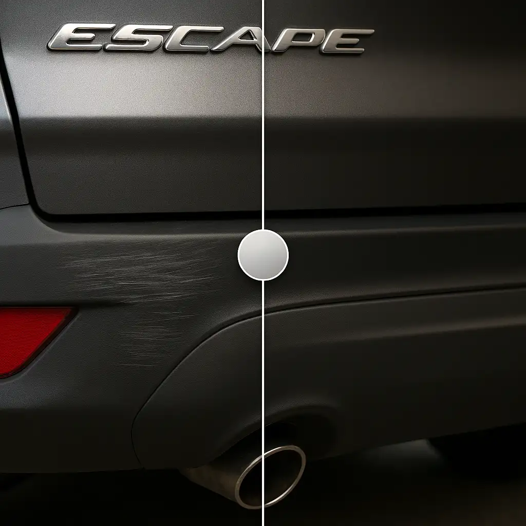 Introduction: Why Matching Dark Gray Touch Up Paint Matters 5 Ford Escape bumper before and after dark gray touch up paint repair