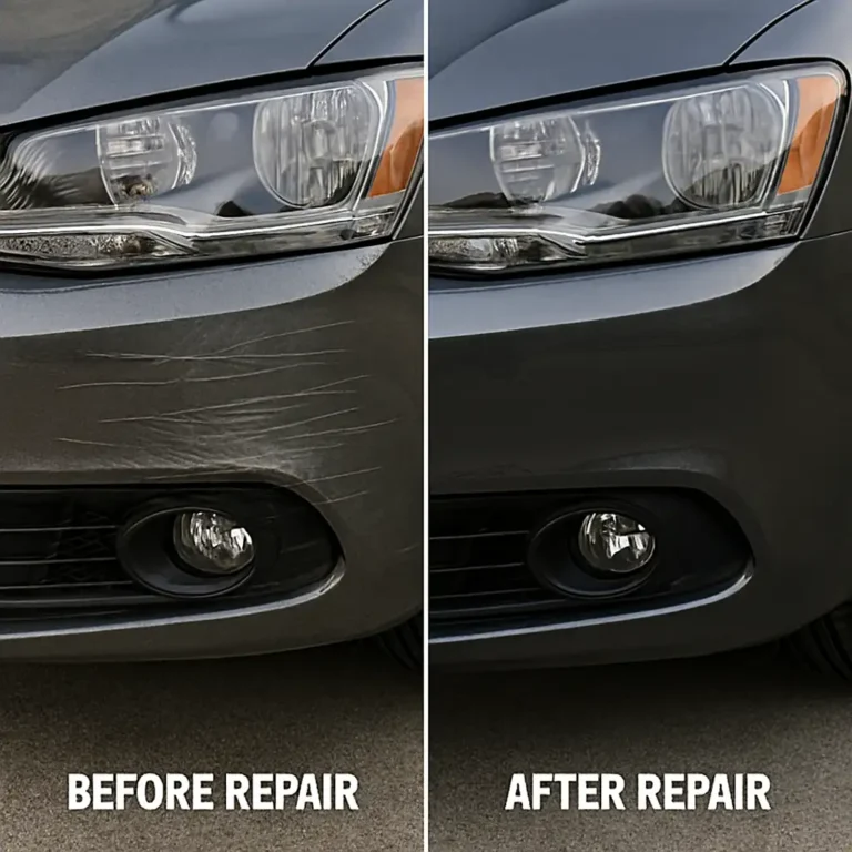 How to Fix Car Bumper Scratches Like a Pro: Your 2025 Guide to Touch-Up Paint Kits That Actually Work 18 Before and after comparison of car scratch repair by real user from the same angle showing touch up paint results